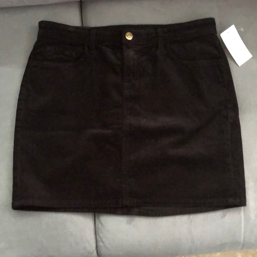J Brand Black Corduroy Skirt Sz 28 NWT